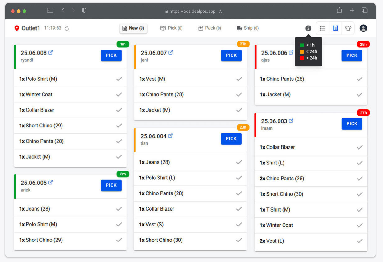 order display sistem