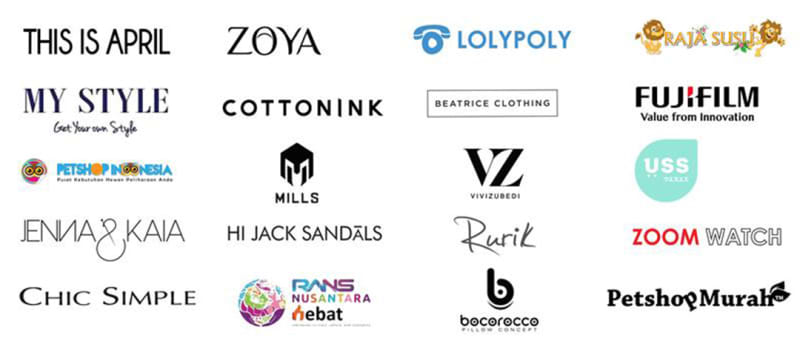 lebih dari 1500 brand berbayar untuk usaha retail our clients